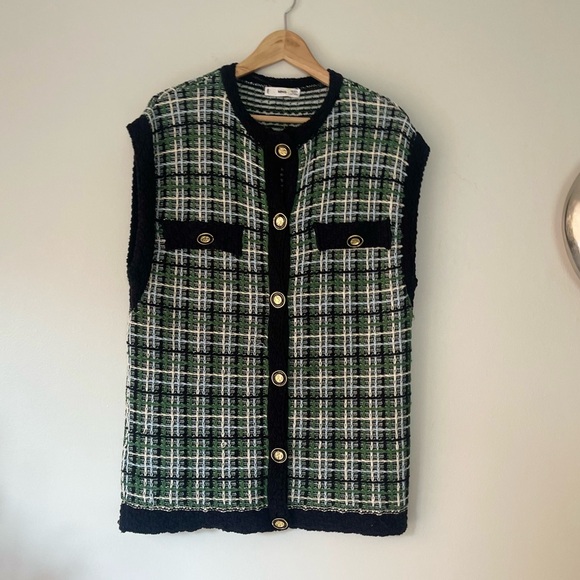 Mango Tweed Oversized Vest - Picture 12 of 15